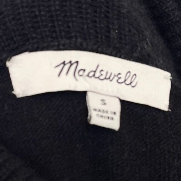 Madewell Crestland Side-Button Turtleneck black Sweater alpaca wool blend small - Picture 7 of 7